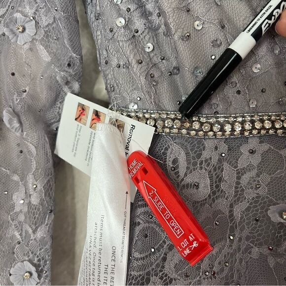 Mac Duggal Floral Embellished Lace A-Line Cocktail Dress NEW Size 8 - Picture 10 of 14